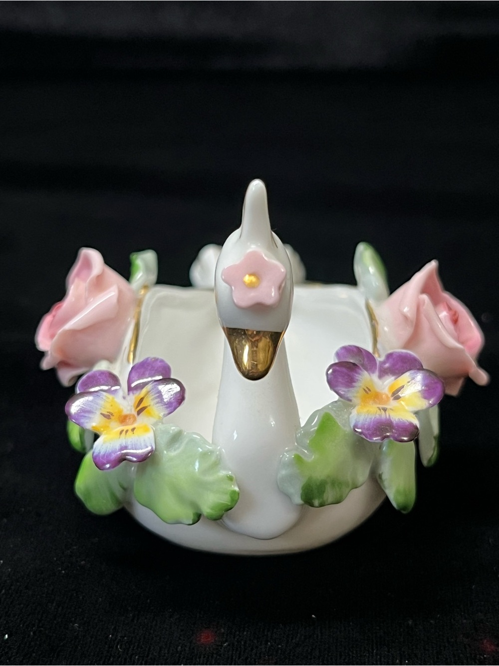 Vintage Lefton China Swan Trinket Dishes - Full Set, Hand-Painted (1950s) - Picture 4 of 15